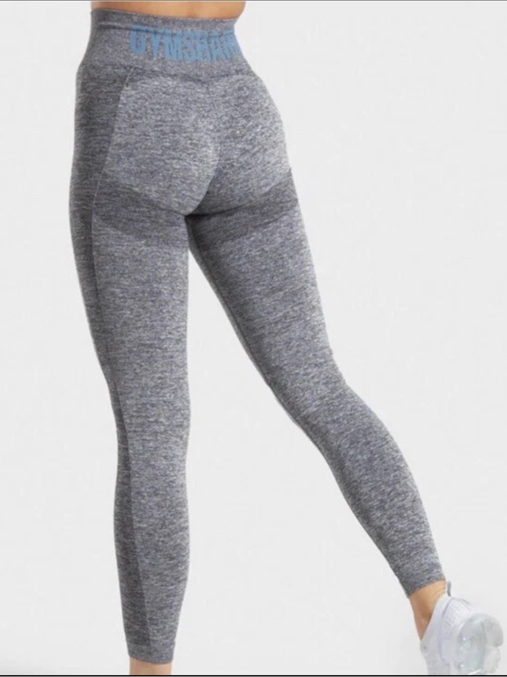 Gymshark Flex High Waisted Workout Leggings Booty Contour Gray Blue Size Small